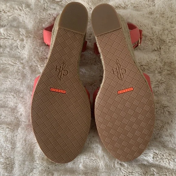 Cole Haan Wedge Sandals. NWOT Coral Pink Leather.Size 8. Espadrille 3 1/2” heel - Picture 7 of 9